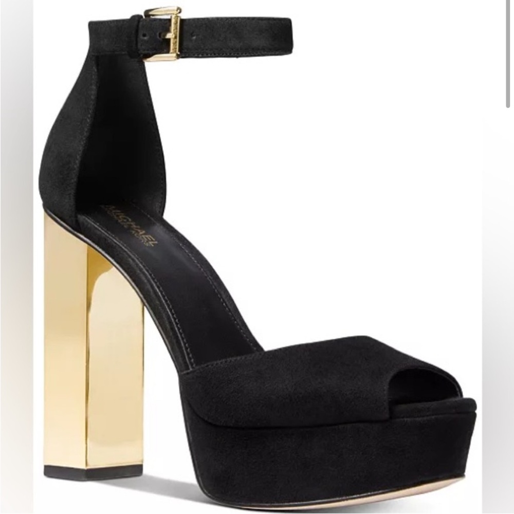 Michael Kors Suede Platform Peep Toe Pump
